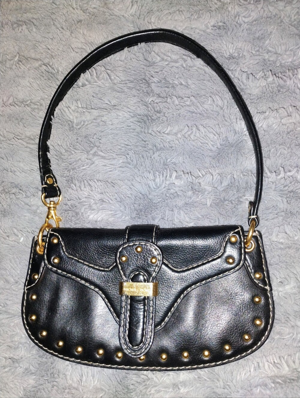 Vintage Michael Kors Black Leather Clutch/Over Shoulder Bag